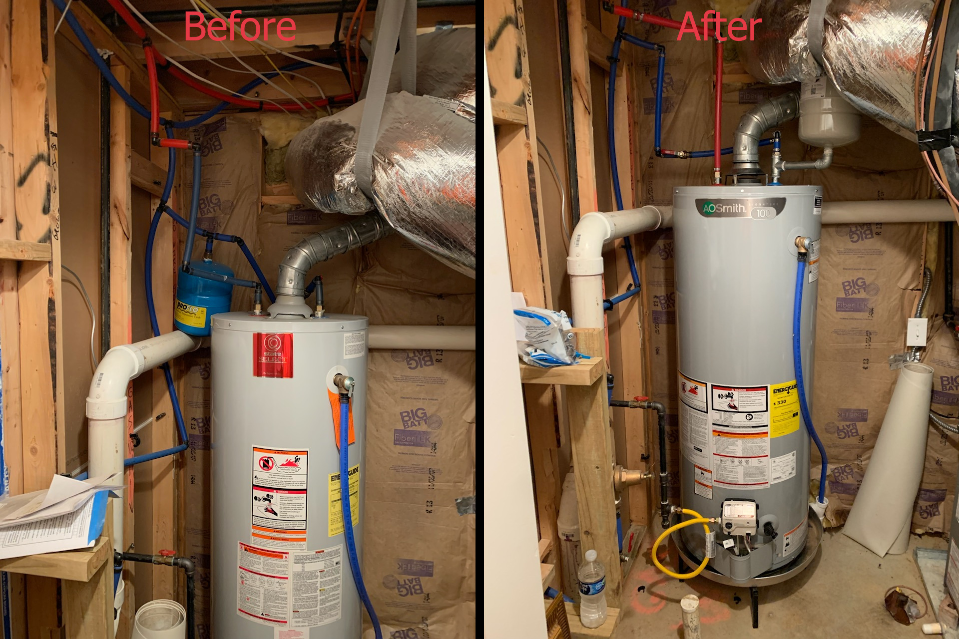 before and after pictures of completed job